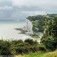 Buy canvas prints of St Margarets Bay From the Cliff tops by Diana Mower