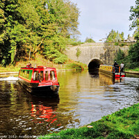 Buy canvas prints of Chirk Canal Tunnel Narrow Boats by Diana Mower