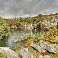 Buy canvas prints of Bodmin moor Carbilly Tor disused quarry  by Diana Mower