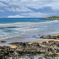 Buy canvas prints of Fistral Beach waves Newquay Cornwall  by Diana Mower