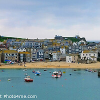 Buy canvas prints of St Ives quay Panoramic by Diana Mower