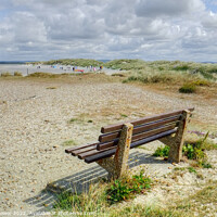 Buy canvas prints of West Wittering seat with a view by Diana Mower