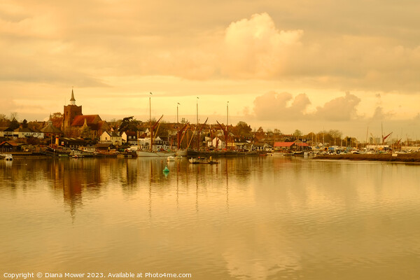 Maldon Hythe Sunset Essex Picture Board by Diana Mower