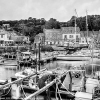 Buy canvas prints of Padstow Harbour Monochrome by Diana Mower