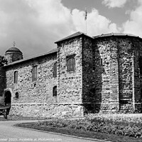 Buy canvas prints of Colchester Castle in Black and White by Diana Mower