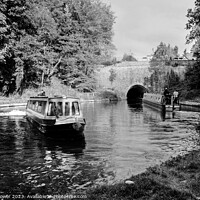 Buy canvas prints of Chirk Canal Tunnel Monochrome by Diana Mower