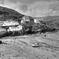Buy canvas prints of Port Isaac Black and White  by Diana Mower
