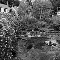 Buy canvas prints of Cheddar Gorge Village in Black and White by Diana Mower