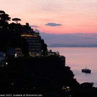 Buy canvas prints of Amalfi Coast Sunset by Diana Mower