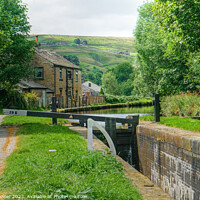 Buy canvas prints of Huddersfield Narrow Canal  by Diana Mower