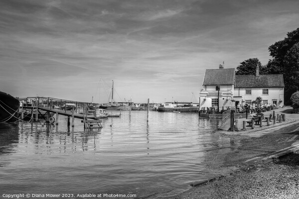 Pin Mill Suffolk in Black and white Picture Board by Diana Mower