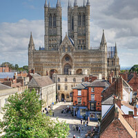 Buy canvas prints of Lincoln Cathedral Square by Diana Mower