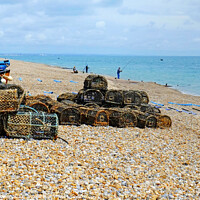 Buy canvas prints of Selsey Bill Beach Fishing by Diana Mower