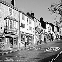 Buy canvas prints of Ironbridge High Street Black and white by Diana Mower