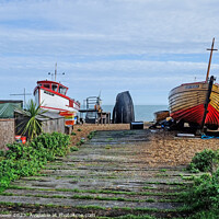 Buy canvas prints of Deal Beach Fishing Boats by Diana Mower