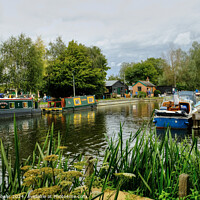 Buy canvas prints of Canal boats near Paper Mill Lock  by Diana Mower
