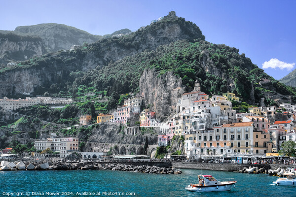 Amalfi Port and Coast Italy Picture Board by Diana Mower