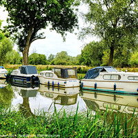 Buy canvas prints of Canal Boats On the Chelmer Hoe Mill by Diana Mower