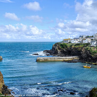 Buy canvas prints of Port Isaac Harbour Entrance  by Diana Mower