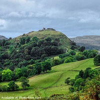 Buy canvas prints of Castell Dinas Bran Panoramic  by Diana Mower