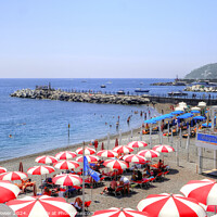 Buy canvas prints of  Amalfi Beach Italy   by Diana Mower