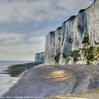 Buy canvas prints of Kingsdown Beach and Cliffs Kent by Diana Mower