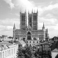 Buy canvas prints of Lincoln Cathedral Monochrome by Diana Mower