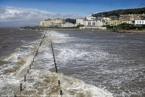 Weston Super Mare Stormy Walkway Picture Board by Diana Mower