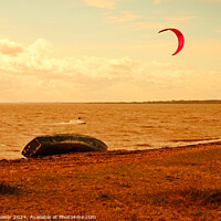 Buy canvas prints of Kite Surfing Mersea island by Diana Mower