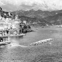 Buy canvas prints of Amalfi Italy in monochrome by Diana Mower