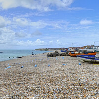 Buy canvas prints of Selsey Beach and Town  by Diana Mower