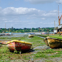 Buy canvas prints of Pin Mill The Waterfront Hard Suffolk  by Diana Mower