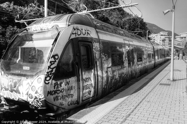  Sorrento Train Monohrome Picture Board by Diana Mower