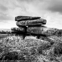 Buy canvas prints of Carbilly Tor Cheesewring Monochrome by Diana Mower