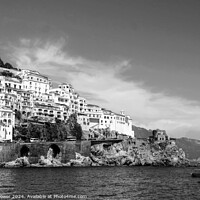 Buy canvas prints of Amalfi Italy Monochrome by Diana Mower