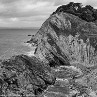 Buy canvas prints of Stair Hole Dorset Monochrome by Diana Mower