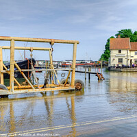 Buy canvas prints of Pin Mill Orwell High Tide by Diana Mower