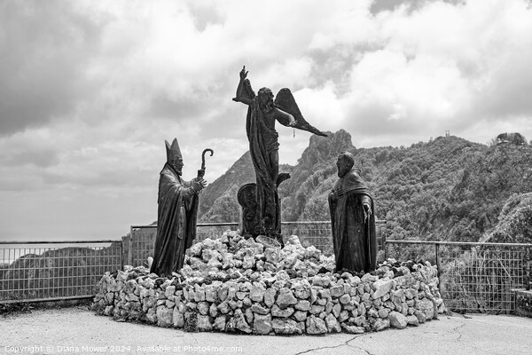 Statues of the Saints Sorrento Mountains Mono  Picture Board by Diana Mower