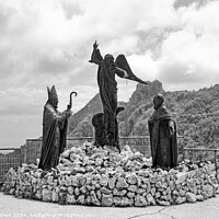 Buy canvas prints of Statues of the Saints Sorrento Mountains Mono  by Diana Mower