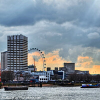 Buy canvas prints of Thames Sunset City of London by Diana Mower