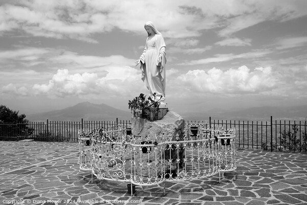 Holy Mary of Reception Mount Faito Sorrento Italy Picture Board by Diana Mower