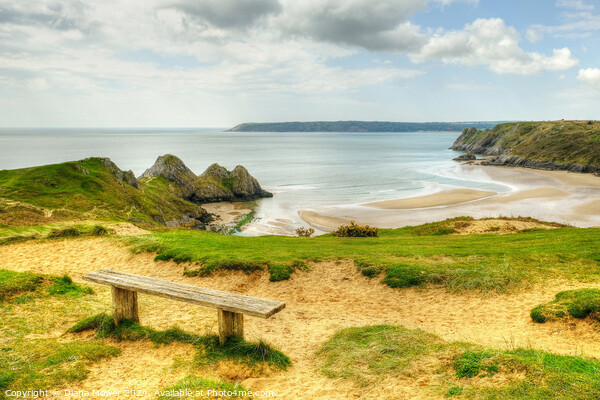 Three Cliffs Bay Gower Wales Picture Board by Diana Mower