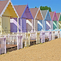 Buy canvas prints of Mersea Beach Huts by Diana Mower