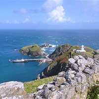 Buy canvas prints of Lundy Island Harbour Bristol Channel by Diana Mower
