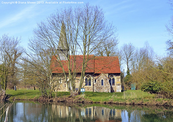 Ulting Church River Chelmer Essex Picture Board by Diana Mower