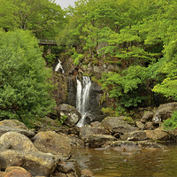 Buy canvas prints of Inversnaid Waterfall Loch Lomond Scotaland  by Diana Mower