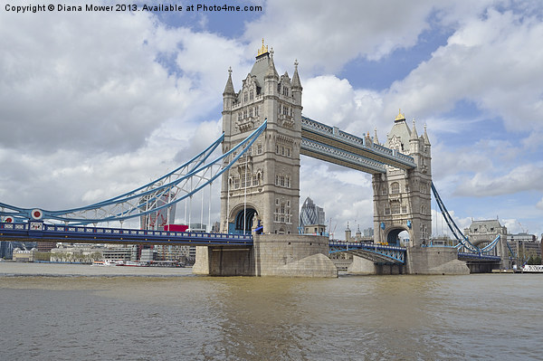 Tower Bridge River Thames London Picture Board by Diana Mower