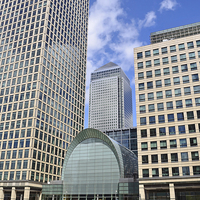 Buy canvas prints of London Docklands Canary Wharf by Diana Mower