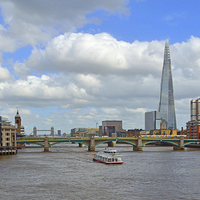 Buy canvas prints of River Thames and London skyline by Diana Mower