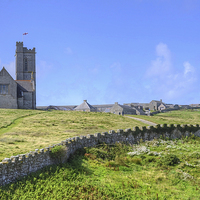 Buy canvas prints of St Helena’s Church Lundy  Island  by Diana Mower